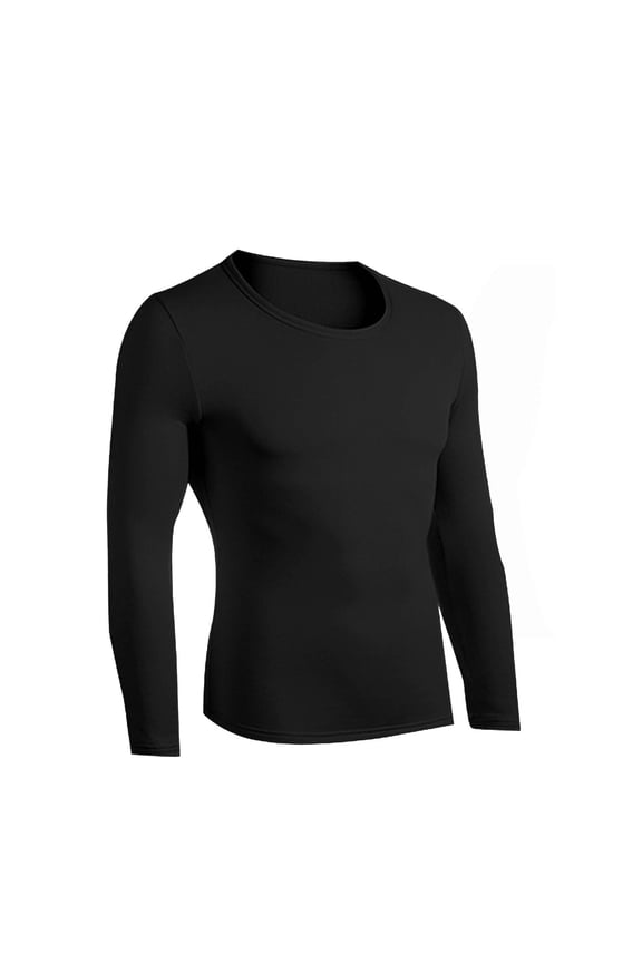 Thermal Shirt for Men Fleece Lined High Stretch Thermal Underwear Tops Base Layer for Men Cold Weather Gear, Black