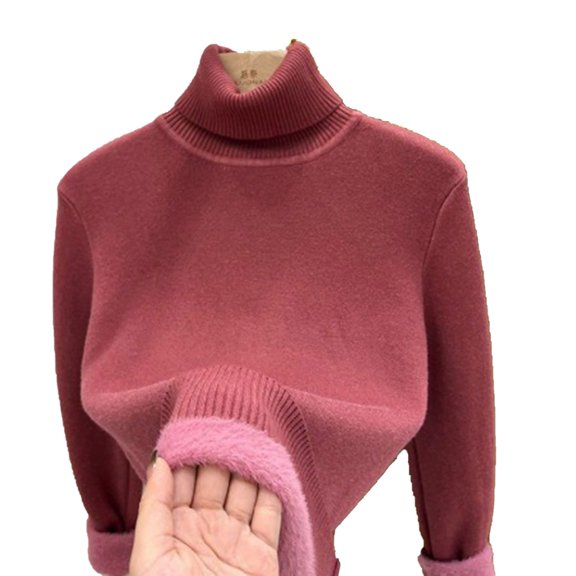 uublik Thermal Undershirt for Women Long Sleeve T-Shirts Thermal Undershirts Casual Slim Fitted Basic Layer, Hot Pink