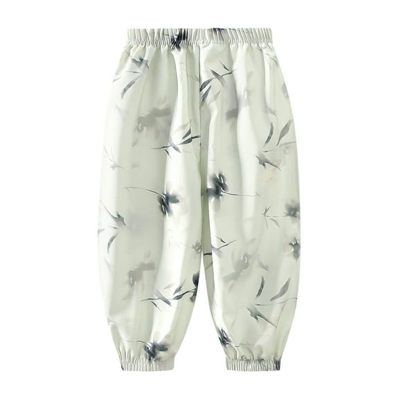 uublik Toddler Girl Pants 1-13 Years Soft Athletic Girls Casual Pants Easy Care High Waisted Trousers White