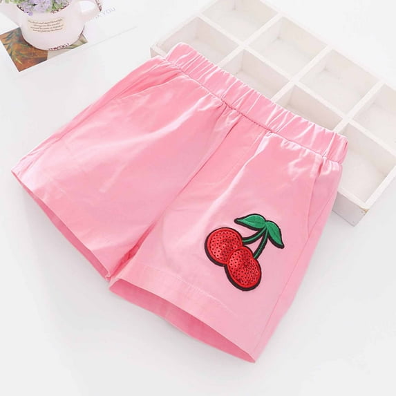 uublik Toddler Girl Shorts Elastic Summer Cute Printed Athletic Shorts Sizes 2-11