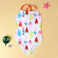 thumbnail image 1 of uublik Toddler Girl Swimsuit Summer One-piece Swimsuit Ice Cream Printing Swimsuit White, Sizes 3T-8, 1 of 5