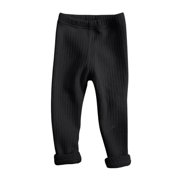 uublik Toddler Girls Leggings Black Fleece Lined Pants Warm Cozy Leggings for Girls Winter Thick High Waist Pants, Size 1T-9