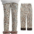 thumbnail image 1 of uublik Toddler Girls Leggings Brown Fleece Lined Leggings Kids Winter Warm Leggings Thick Thermal Tights Pants, Size 2T-11, 1 of 5