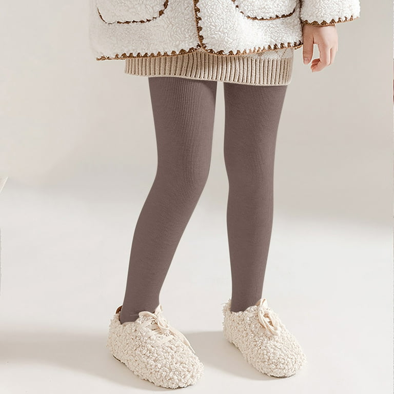 uublik Toddler Girls Leggings Coffee Winter Leggings Fleece Lined