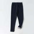 thumbnail image 1 of uublik Toddler Girls Leggings Navy Cotton Fleece Leggings Ankle Length Leggings Warm Stretchy Tights Pants for Kids Girls, Size 2T-9, 1 of 3