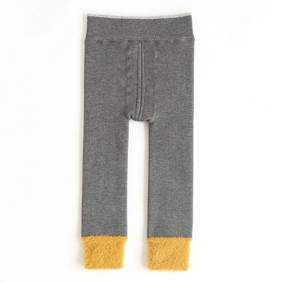 uublik Toddler Leggings Open The Crotch Thickened Velvet Bottom Pants