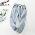thumbnail image 1 of uublik Toddler Sweatpants Drawstring Waist with Pockets Soft Solid Colour Casual Long Jogger Pants 2-8 Years, 1 of 3