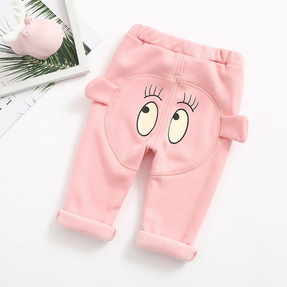 uublik Toddler Sweatpants Elastic Waist Warmth Fleece Lined Solid Colour Casual Long Jogger Pants