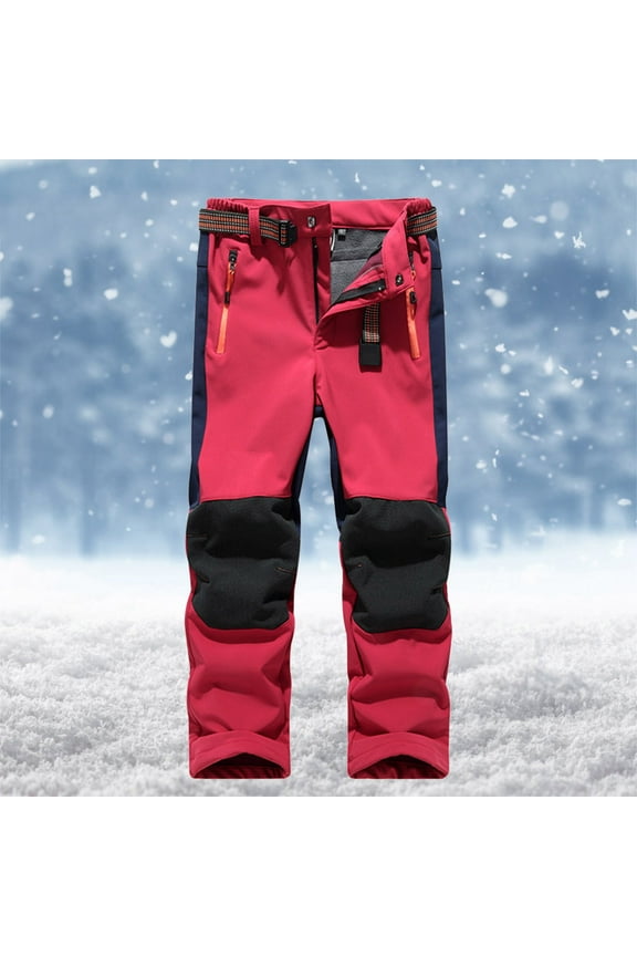 Toddler Sweatpants Fleece Lined Cozy Keep Warm Waterproof Outdoor Snow Pants for Boys Girls