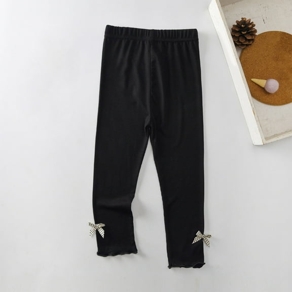 uublik Toddler Sweatpants Solid Colour Fashion Elastic Bow Jogger Trousers