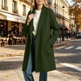 thumbnail image 1 of uublik Trench Coat Women Army Green Long Sleeve Elegant Classic Overcoat Fall Winter Clothing, 1 of 7