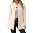 thumbnail image 1 of uublik Trench Coat Women Beige Long Sleeve Elegant Classic Overcoat Fall Winter Clothing, 1 of 7