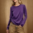 thumbnail image 1 of uublik Tshirts Shirts for Women Purple Long Sleeve T Shirts Crew Neck Casual Top Comfortable Shirt Soft Basic Tees Women Blouses, 1 of 5