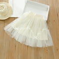 thumbnail image 1 of uublik Tulle Skirts for Girls Beige with Shorts High Waist Tulle Skirts A-line Mesh Skirt Mini Tutu Skirts Dress Size 5T-13, 1 of 6