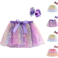 thumbnail image 1 of uublik Tulle Skirts for Girls Purple with Shorts Tutu Dress Up Clothes Tulle Skirt for Birthday Princess Costume Party Size 3T-8, 1 of 5