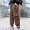 thumbnail image 1 of uublik Tween Boy Sweatpants Size 6-16 Fleece Lined Sweatpants Casual Trendy Workout Sweat Pants Fall Winter Workout Trousers Khaki, 1 of 4