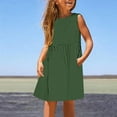thumbnail image 1 of uublik Tween Girls Summer Dresses Size 3T-14 Sleeveless A-Line Flowy Sundress Kids Casual Tank Dresses Beach Playwear Outfit Army Green, 1 of 5