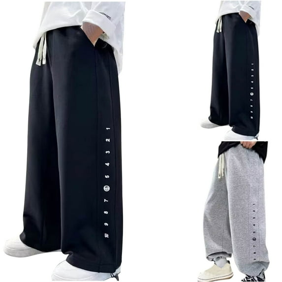 uublik Tween Pants Size 6-16 Fleece Lined Sweatpants Casual Trendy Workout Sweat Pants Fall Winter Workout Trousers Black