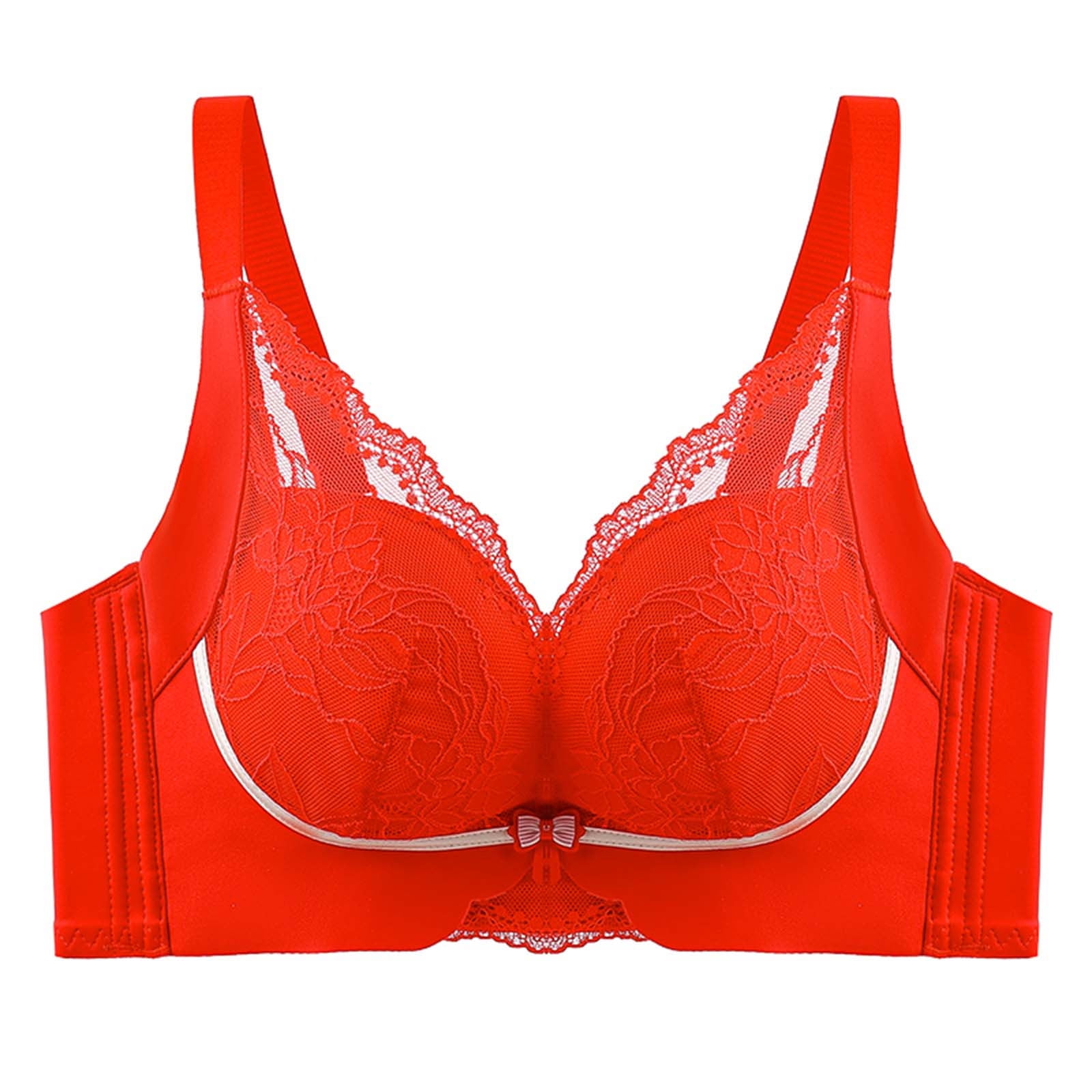 uublik Underoutfit Bras for Women Wirefree Sexy Comfortable Push Up  Everyday Bras Red 