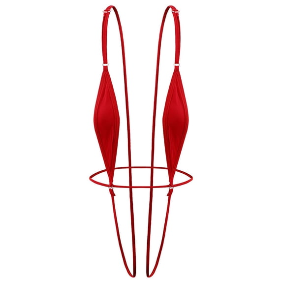 uublik Underwear For Women Valentine's Day Bodysuit V Neck Nightgown Nightwear Sleepwear Red