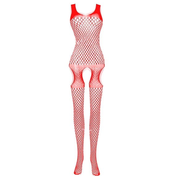 uublik Underwear Pajamas For Women Valentine's Day Bodysuit V Neck Nightgown Nightwear Sleepwear Red
