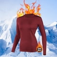 thumbnail image 1 of Asgosdo Underwear Tops for Women Long Sleeve Undershirts Basic Tops Fall Winter Clothes, Wine, 1 of 3