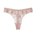thumbnail image 1 of uublik Underwear Women Thong Pink No Show Thong Underwear Stretch Breathable Low Rise Panties, 1 of 4