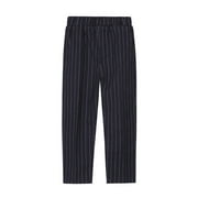uublik Uniform Pants for Boys Stripe Elastic Waist Loose Slim Straight with Pockets Suit Pants