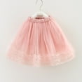 thumbnail image 1 of uublik Uniform Skirts for Girls Pink Layered Mesh Skirt Party Birthday Dance Princess Skirt Size 2T-8, 1 of 6