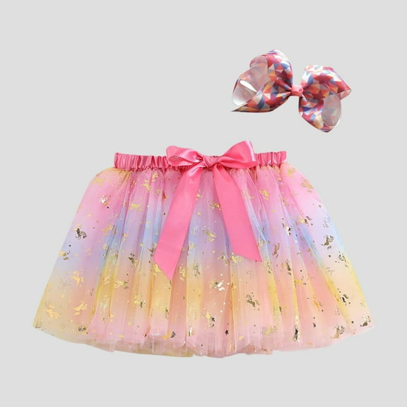 uublik Uniform Skirts for Girls Pink with Shorts Tutu Dress Up Clothes Tulle Skirt for Birthday Princess Costume Party Size 3T-8