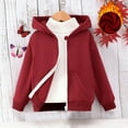 thumbnail image 1 of uublik Unisex Boys Girls Fleece Jacket Hoodie Sherpa Lined Zip Up Hooded Sweatshirt Kids Winter Coat for 4 Years-8 Years, 1 of 5