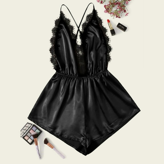 uublik Valentines Lingerie Set for Women Babydoll Lace Bodysuit Plus Size Sexy Naughty