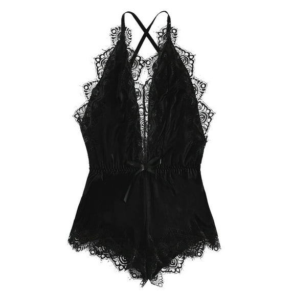 uublik Valentines Lingerie Set for Women Babydoll Plus Size Bodysuit Sexy Naughty Lace