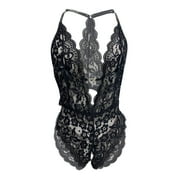 uublik Valentines Lingerie Set for Women Babydoll Plus Size Bodysuit Sexy Naughty Lace