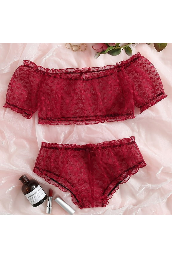 Valentines Lingerie Set for Women Babydoll Sexy Naughty Bodysuit Lace Plus Size