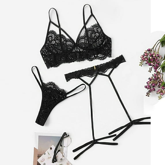 uublik Valentines Lingerie Set for Women Babydoll Sexy Naughty Lace Bodysuit Plus Size