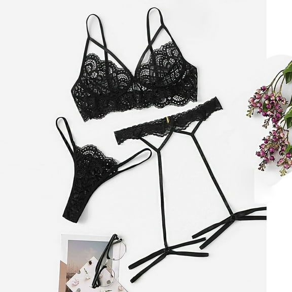 uublik Valentines Lingerie Set for Women Babydoll Sexy Naughty Lace Bodysuit Plus Size