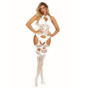 uublik Valentines Lingerie Set for Women Bodysuit Sexy Naughty Plus Size Lace Babydoll