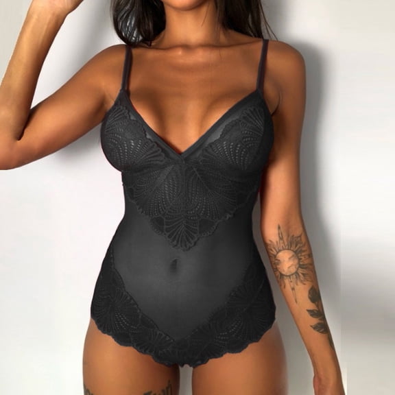 uublik Valentines Lingerie Set for Women Lace Babydoll Sexy Naughty Plus Size Bodysuit