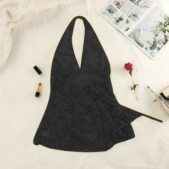 uublik Valentines Lingerie Set for Women Lace Bodysuit Babydoll Plus Size Sexy Naughty
