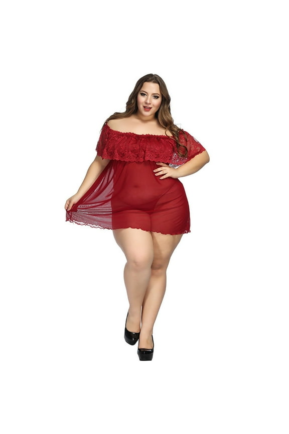 Valentines Lingerie Set for Women Lace Plus Size Babydoll Sexy Naughty Bodysuit