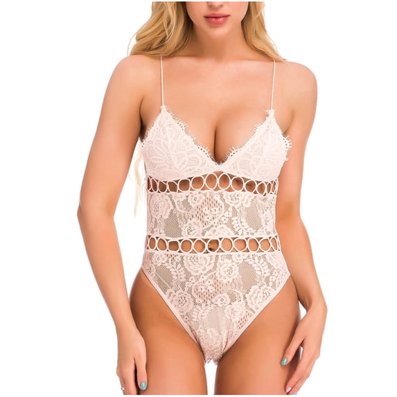 uublik Valentines Lingerie Set for Women Lace Plus Size Babydoll Sexy Naughty Bodysuit