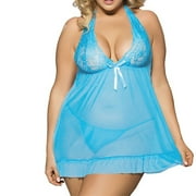 uublik Valentines Lingerie Set for Women Lace Plus Size Babydoll Sexy Naughty Bodysuit