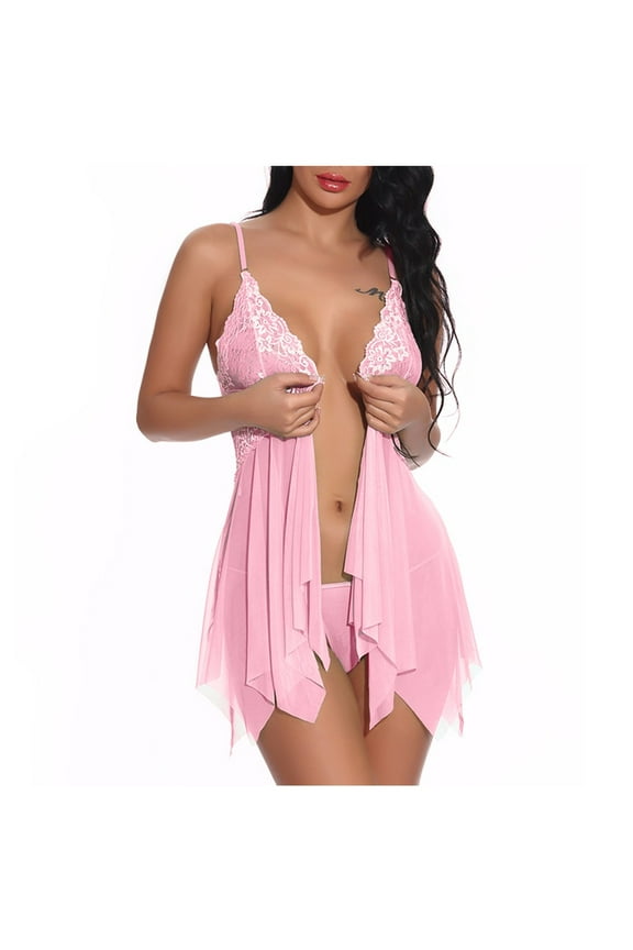 Valentines Lingerie Set for Women Plus Size Babydoll Lace Bodysuit Sexy Naughty