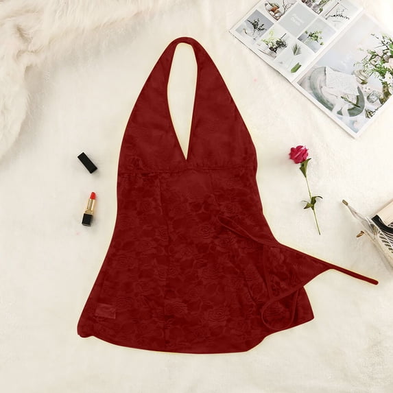 uublik Valentines Lingerie Set for Women Plus Size Lace Bodysuit Sexy Naughty