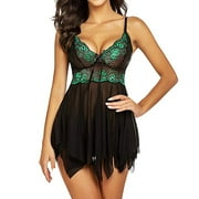uublik Valentines Lingerie Set for Women Sexy Naughty Babydoll Lace Bodysuit Plus Size