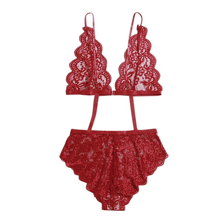 uublik Valentines Lingerie Set for Women Plus Size Lace Sexy Naughty  Bodysuit Babydoll 
