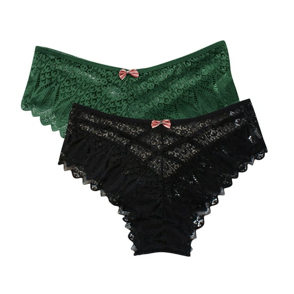 uublik Value 2-Pack, Underwear Women Pack Thong No Show Thong Lace Panties Breathable Comfortable Underwear Womens