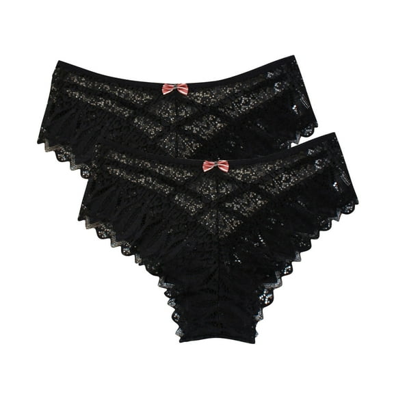 uublik Value 2-Pack, Underwear for Women Panties No Show Thong Lace Panties Breathable Comfortable Underwear Womens
