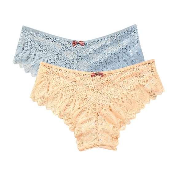 uublik Value 2-Pack, Women's Panties No Show Thong Lace Panties Breathable Comfortable Underwear Womens